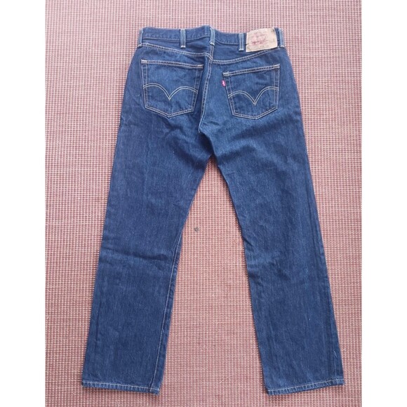 Levi's 501 Mens Size 38X32 Button Fly Original Straight Fit Dark Wash New - Picture 5 of 6